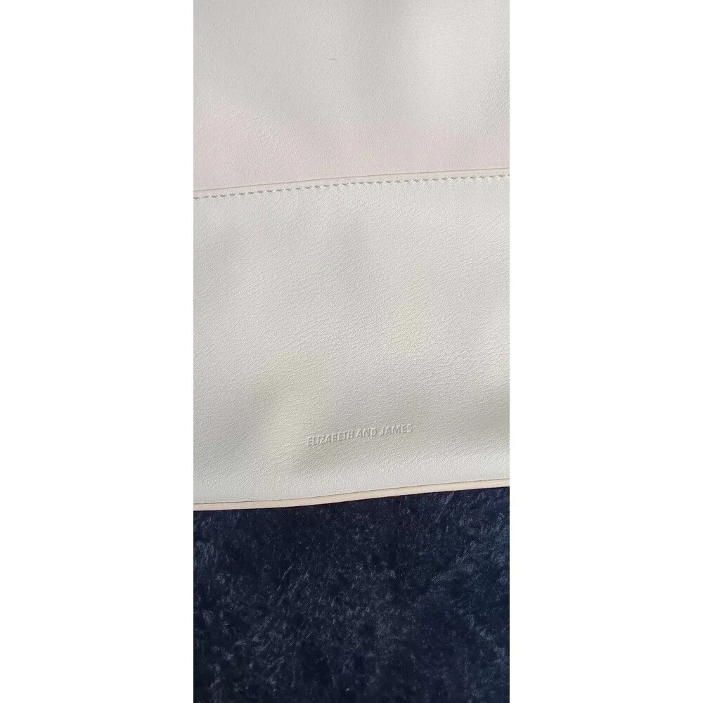 NWT! Elizabeth and James Large Vegan Leather Tote Bag  Cream Ivory Zip Top... - Picture 6 of 16